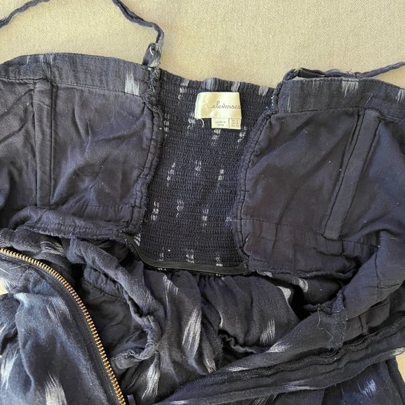 Like NEW Anthropologie Elevenses Womens Blue Ikat-Zip Front Jumpsuit Size 0 - Picture 14 of 14
